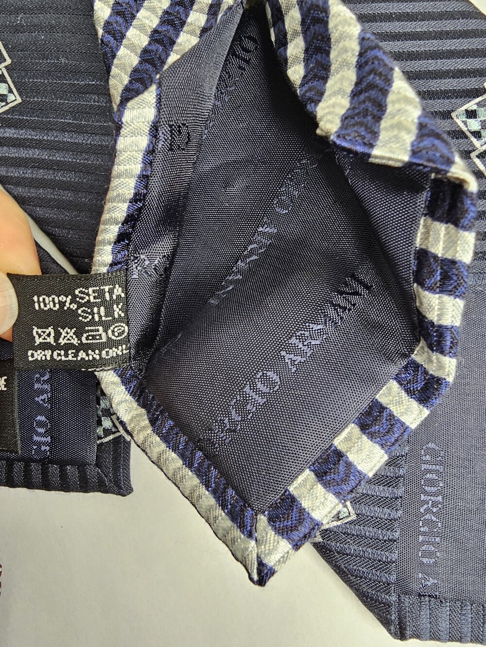 Giorgio Armani Classico Tie Bundle Of 4 in Classic Navy, Burgundy, Blue & Tan - Picture 11 of 11